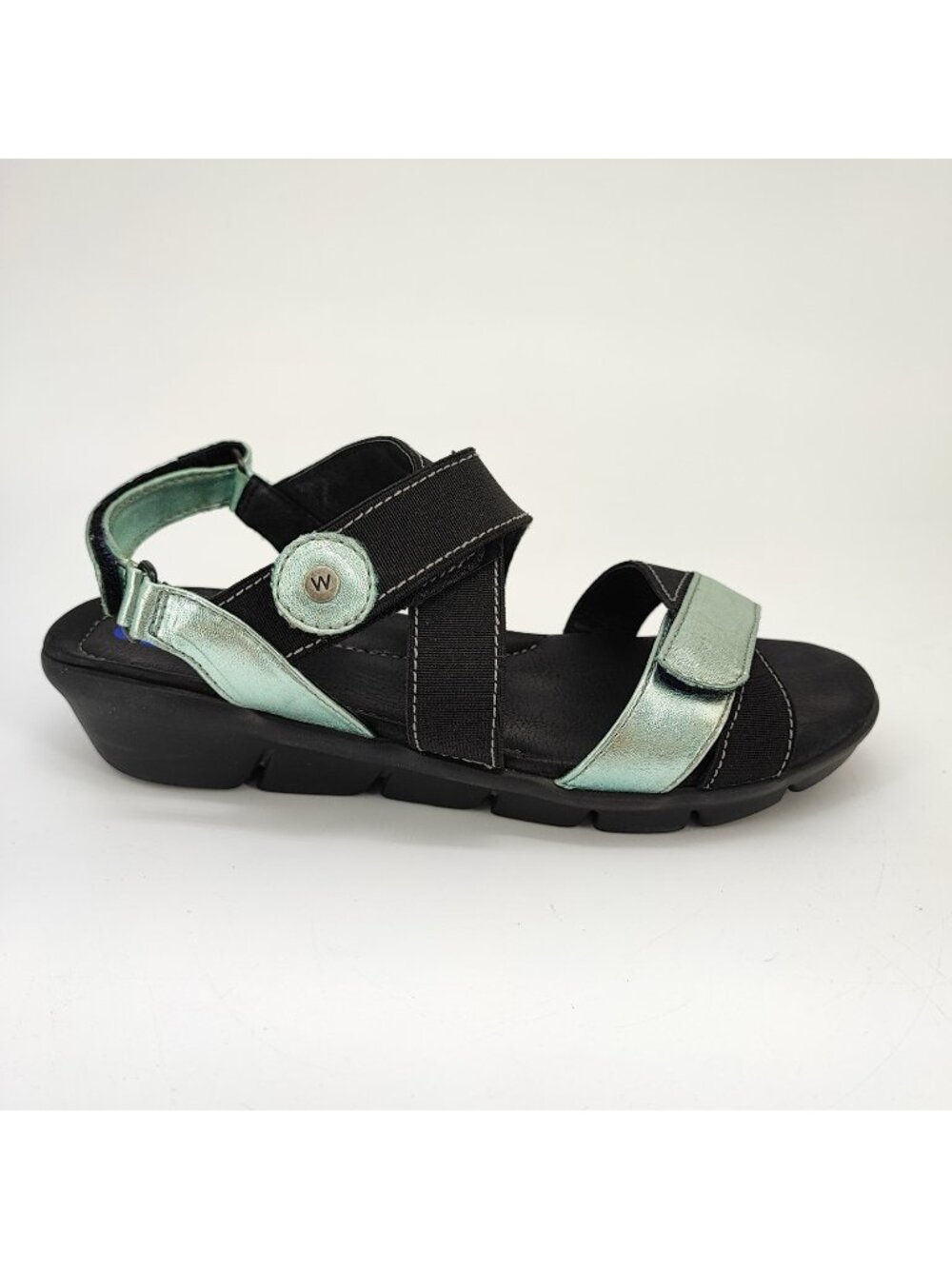 Wolky Women's Size 9 US Sandals Metallic Green Leather Ergo Comfort